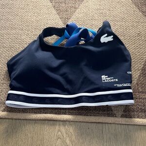 Lacoste Navy Sports Bra with White Accents